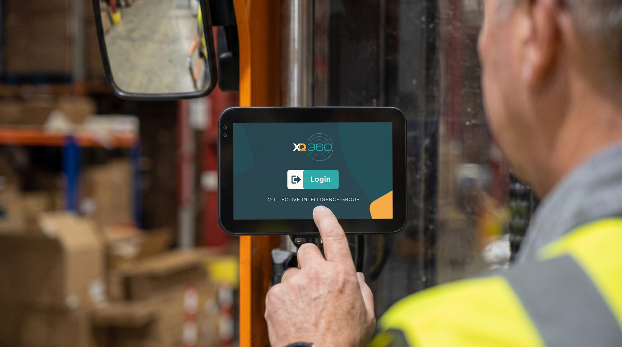 Blog 1 Image 3 Forklift operator authenticating with individual PIN at warehouse access terminal — PUWER compliance